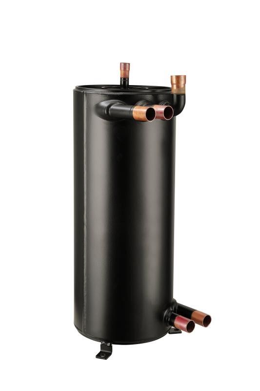 25.4mm double tubes small volume efficient tank safety heat exchanger for water-source air conditioner, industry chiller