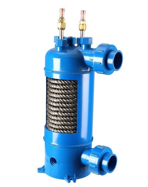 Titanium Tube PVC Shell Pool Heat Exchanger For Swimming Pool Heat Pump MHTA-15