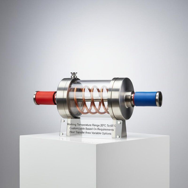 Coaxial Heat Exchanger with 20℃ to 65℃ Working Temperature Range and Variable Heat Transfer Area for Low Maintenance Applications