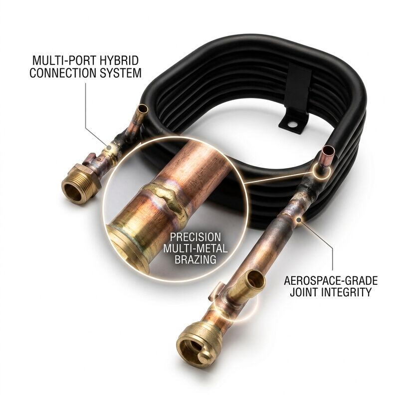 HVAC Coaxial Tube-in-Tube Heat Exchanger with 4.2MPa Refrigerant Pressure 1.0MPa Water Pressure