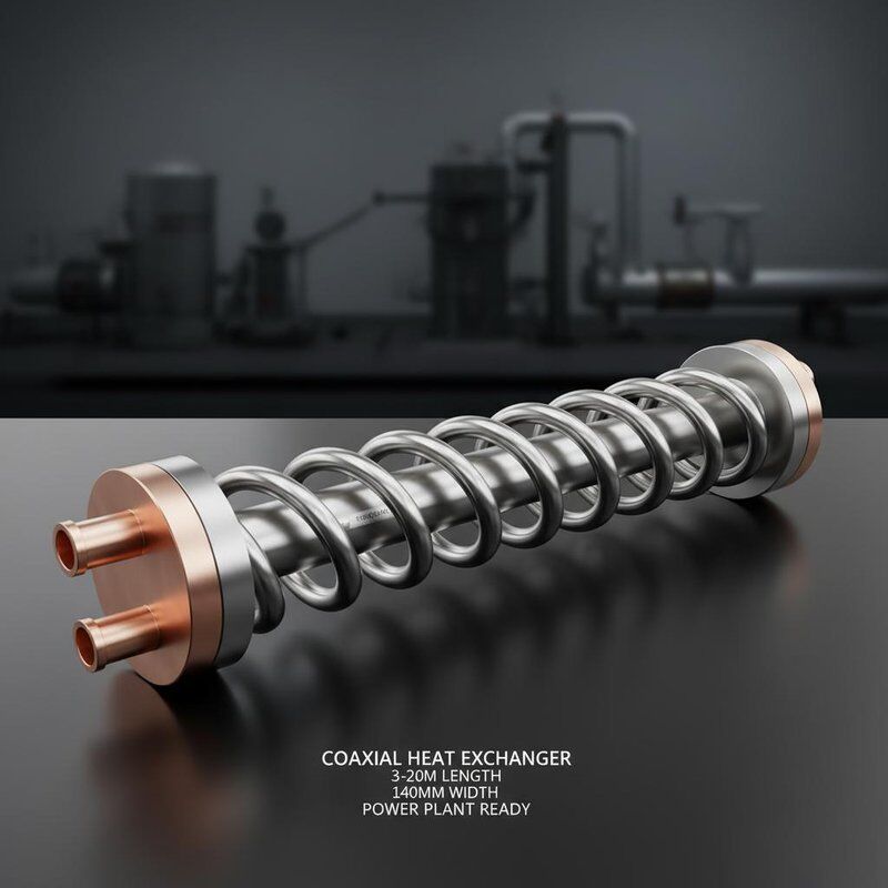 Spiral Twisting Coaxial Heat Exchanger with 140mm Width and High Corrosion Resistance for Power Plants