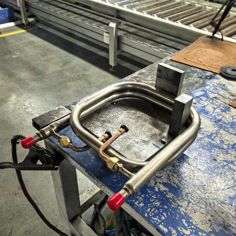 Titanium TA1 Inner Tube In Tube Coaxial Heat Exchanger with Customized Insulation for Marine A/C