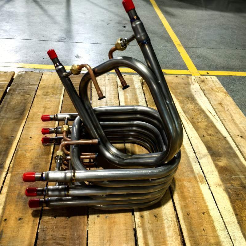 Tube In Tube Heat Exchanger with 4.2MPA Refrigerant Side Max Pressure, Compatible with R32 Refrigerant and 1.0mm Outer Tube Thickness