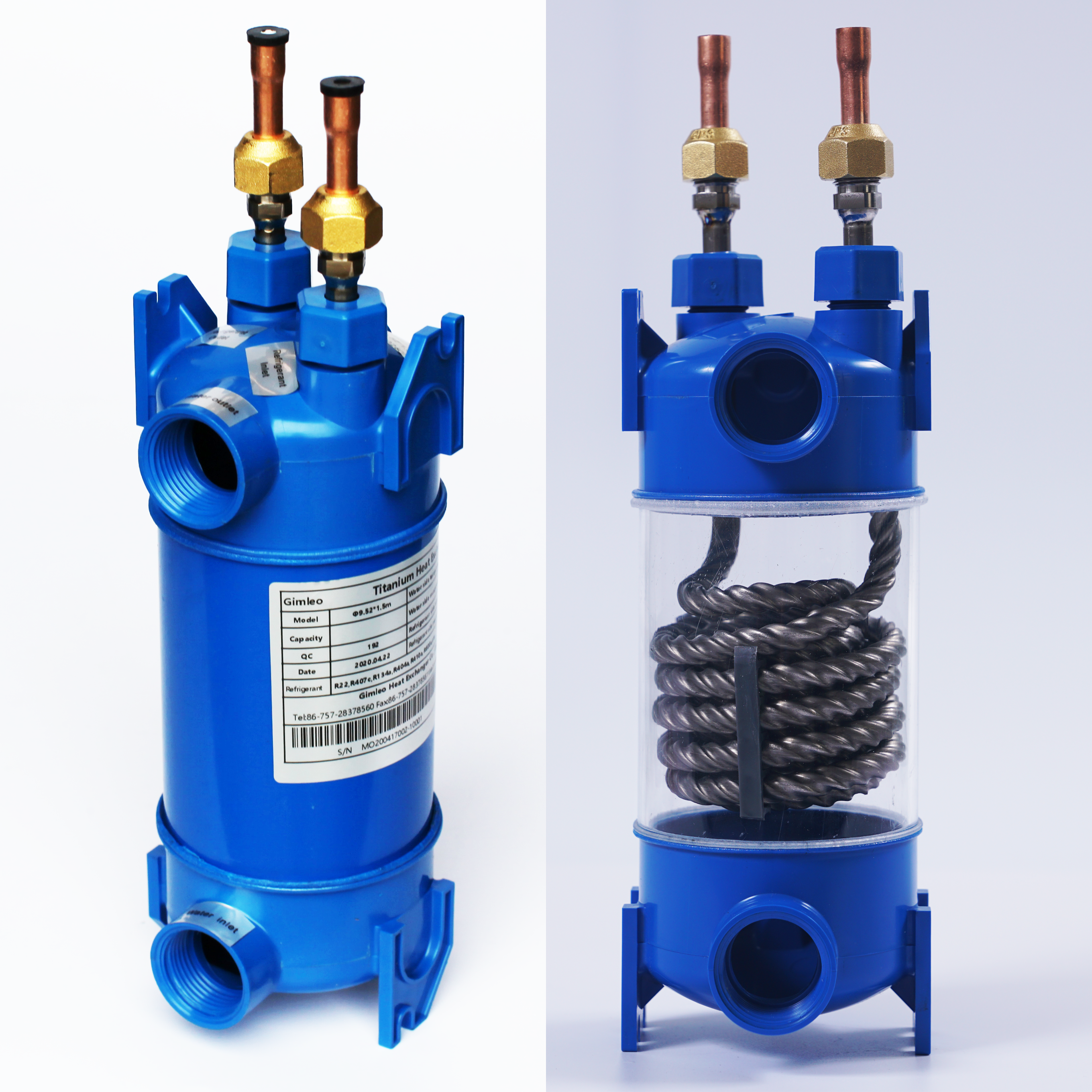 Titanium Heat Exchanger with PP Shell for Industrial Heating/Cooling
